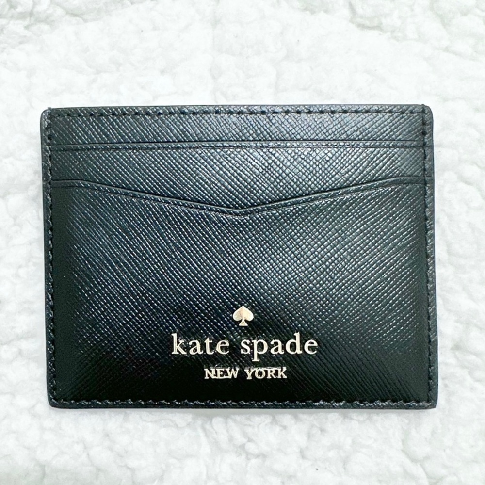 Kate Spade New York Staci Leather Small Slim Card Holder Case - Black